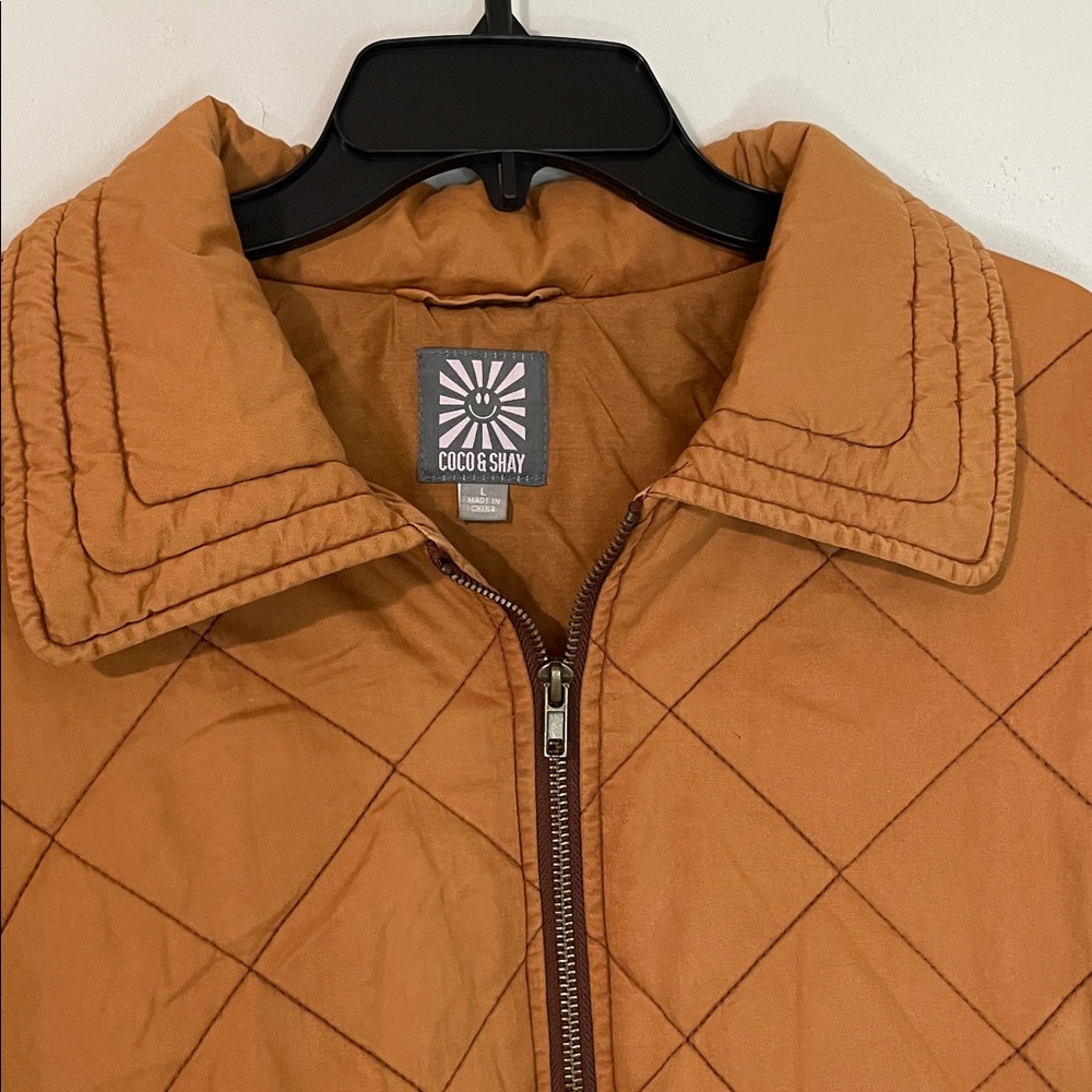 Coco & Shay Quilted Desert Orange Jacket L - Picture 6 of 10